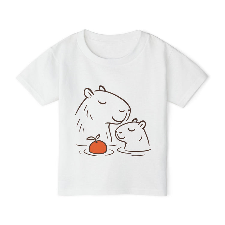 Cute Capybaras with Orange Toddler T-shirt (2 to 6 years old)