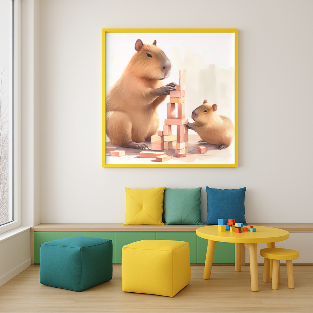 Capybara building downloadable print